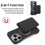 Carbon Fiber MagSafe Magnetic Card Holder Phone Case, For iPhone 13, For iPhone 12, For iPhone 12 Pro Max, For iPhone 12 Pro