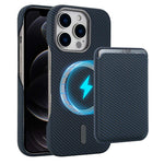 Carbon Fiber MagSafe Magnetic Card Holder Phone Case, For iPhone 13, For iPhone 12, For iPhone 12 Pro Max, For iPhone 12 Pro