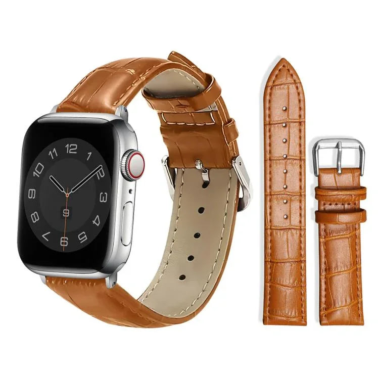 xDfind 竹紋針扣皮革錶帶，適用於Apple Watch 42 / 44 / 45 / 46 / 49mm，適用於Apple Watch 38 / 40 / 41 / S10 42mm