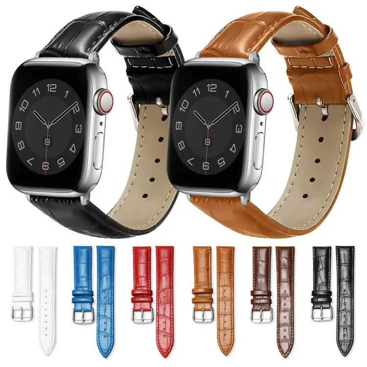 xDfind 竹紋針扣皮革錶帶，適用於Apple Watch 42 / 44 / 45 / 46 / 49mm，適用於Apple Watch 38 / 40 / 41 / S10 42mm