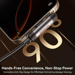 JOYROOM S-A56 EnjoyX 系列 30W Type-C 轉 8 Pin 90 度快充數據線，Type-C 轉 8 Pin