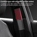 Car Leather Carbon Fiber Stitching Seat Belt Shoulder Guard