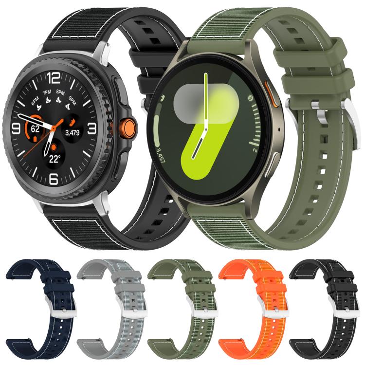 xDfind 混合尼龍編織矽膠錶帶，適用於 Samsung Galaxy Watch Ultra / Ultra 2025 22mm，適用於 Samsung Galaxy Watch 7 / 6 / 5 / FE 20mm