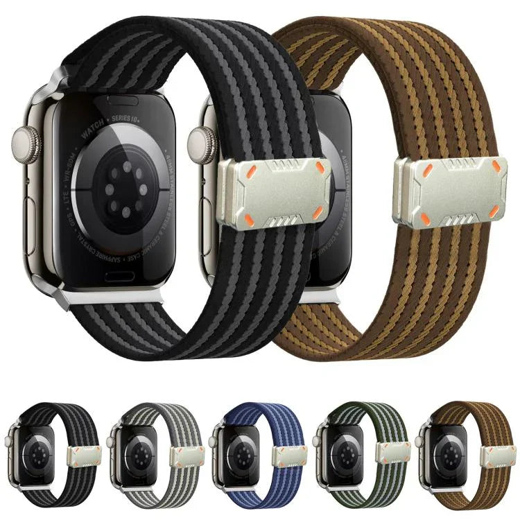 機甲磁扣尼龍錶帶，適用於Apple Watch 46mm / 49mm / 45mm / 44mm，適用於Apple Watch 42mm / 41mm / 40mm / 38mm