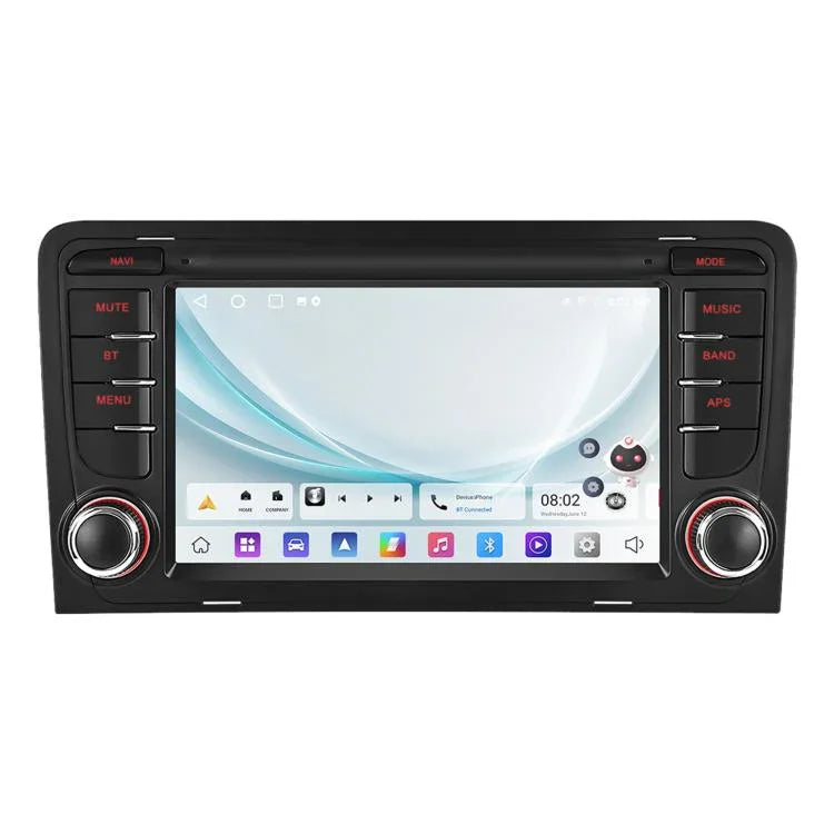 適用於奧迪A3 8P 2003-2012款 15.7吋安卓智能中控車載GPS導航MP5播放器，標準版+AHD+麥克風，標準版