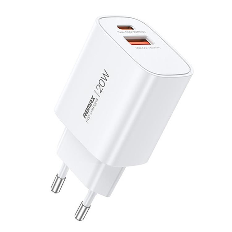 REMAX U187-AC 20W USB 和 Type-C GaN 快速充電器，歐規插頭，英規插頭