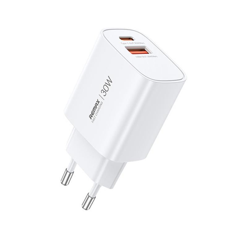 REMAX U187 30W USB 和 Type-C GaN 快速充電器，歐規插頭，英規插頭