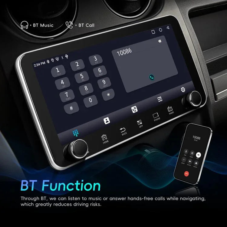 10.36吋螢幕安卓15車載CarPlay導航一體機雙旋鈕，標準版，標準版+AHD+麥克風