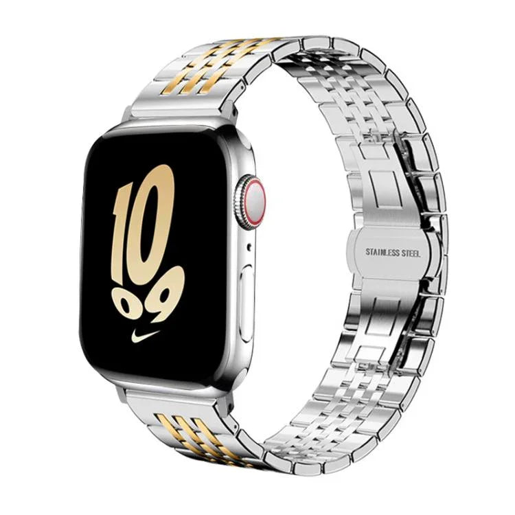 xDfind 七珠實心不鏽鋼錶帶，適用於Apple Watch 42 / 44 / 45 / 46 / 49mm 22mm，適用於Apple Watch 38 / 40 / 41 / S10 42mm 20mm