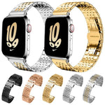 xDfind 七珠實心不鏽鋼錶帶，適用於Apple Watch 42 / 44 / 45 / 46 / 49mm 22mm，適用於Apple Watch 38 / 40 / 41 / S10 42mm 20mm