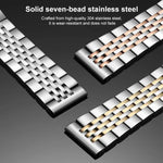 xDfind 七珠實心不鏽鋼錶帶，適用於Apple Watch 42 / 44 / 45 / 46 / 49mm 22mm，適用於Apple Watch 38 / 40 / 41 / S10 42mm 20mm