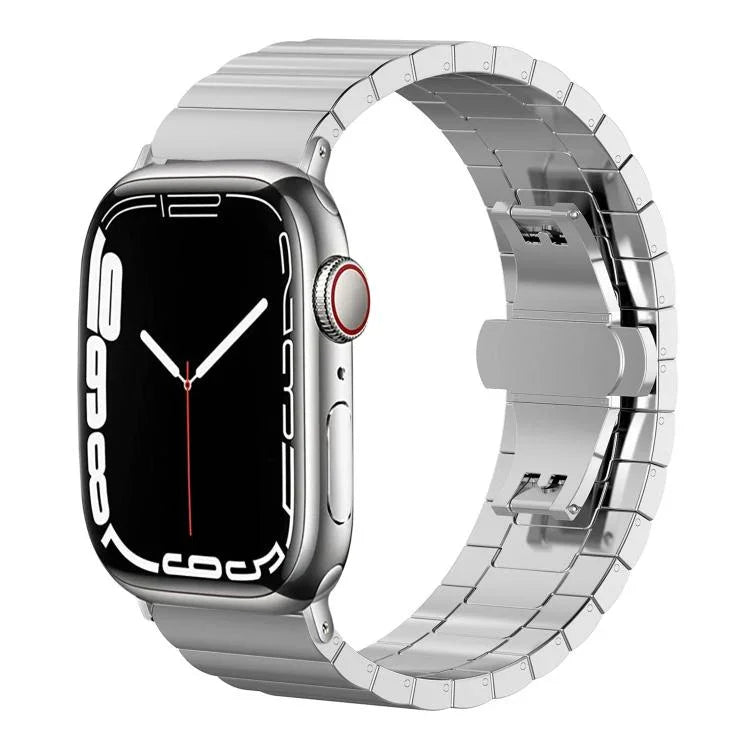 xDfind 單珠竹節實心不鏽鋼錶帶，適用於Apple Watch 42 / 44 / 45 / 46 / 49mm 22mm，適用於Apple Watch 38 / 40 / 41 / S10 42mm 20mm