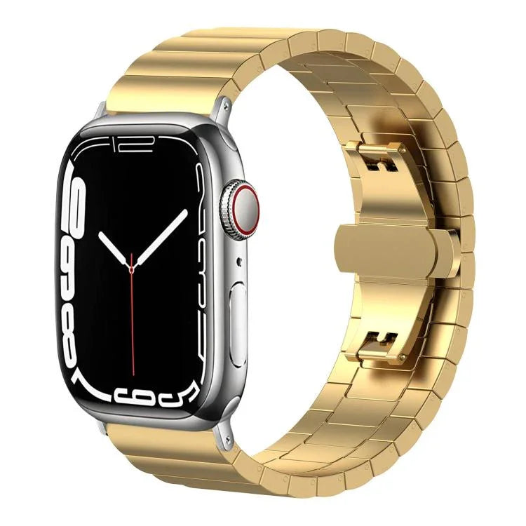 xDfind 單珠竹節實心不鏽鋼錶帶，適用於Apple Watch 42 / 44 / 45 / 46 / 49mm 22mm，適用於Apple Watch 38 / 40 / 41 / S10 42mm 20mm