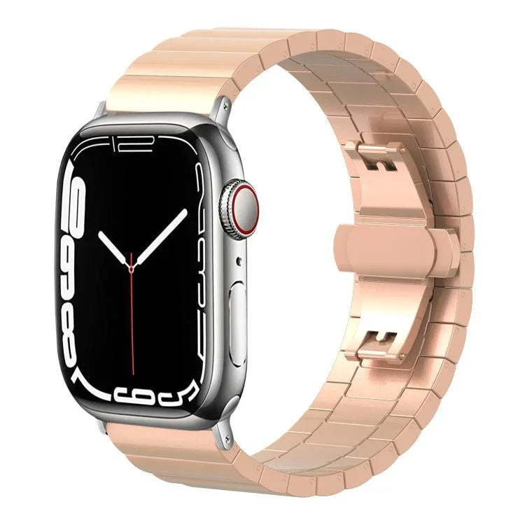 xDfind 單珠竹節實心不鏽鋼錶帶，適用於Apple Watch 42 / 44 / 45 / 46 / 49mm 22mm，適用於Apple Watch 38 / 40 / 41 / S10 42mm 20mm