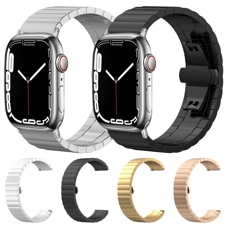 xDfind 單珠竹節實心不鏽鋼錶帶，適用於Apple Watch 42 / 44 / 45 / 46 / 49mm 22mm，適用於Apple Watch 38 / 40 / 41 / S10 42mm 20mm