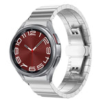 xDfind 單珠竹節純不鏽鋼錶帶，適用於 Samsung Galaxy Watch8 / Watch8 Classic 22mm，Samsung Galaxy Watch 7 / 6 / 5 / FE 20mm，Samsung Galaxy Fit3 SM-R390 18mm