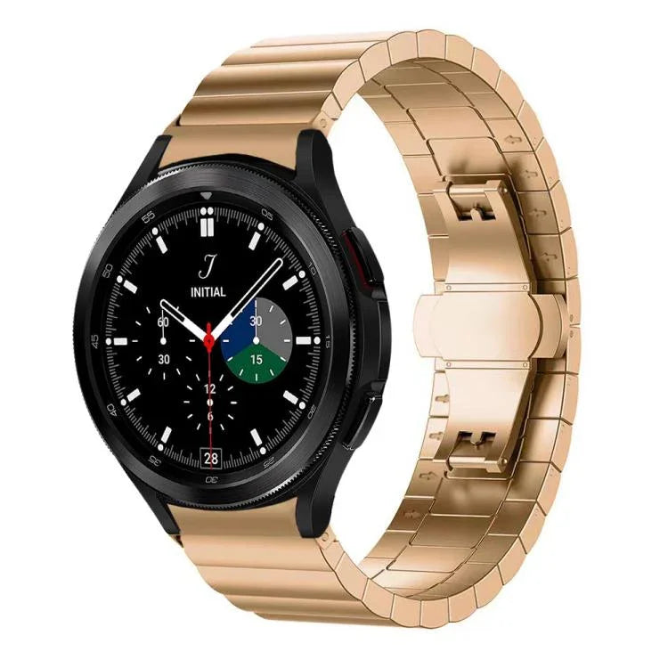 xDfind 單珠竹節純不鏽鋼錶帶，適用於 Samsung Galaxy Watch8 / Watch8 Classic 22mm，Samsung Galaxy Watch 7 / 6 / 5 / FE 20mm，Samsung Galaxy Fit3 SM-R390 18mm