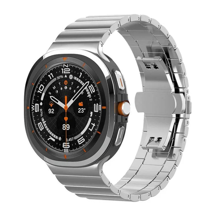xDfind 單珠竹節純不鏽鋼錶帶，適用於 Samsung Galaxy Watch8 / Watch8 Classic 22mm，Samsung Galaxy Watch 7 / 6 / 5 / FE 20mm，Samsung Galaxy Fit3 SM-R390 18mm