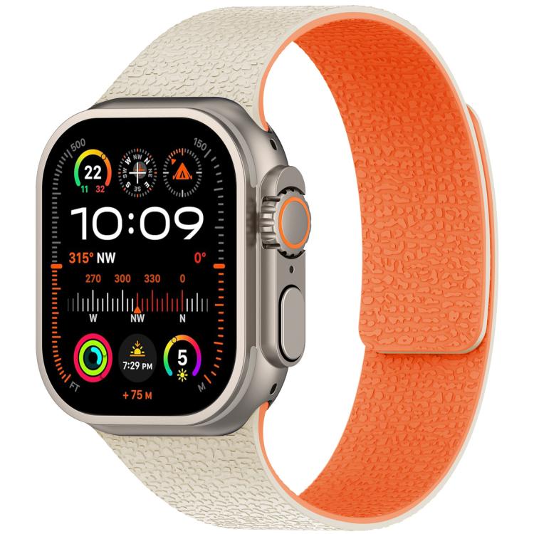 xDfind 荔枝紋磁吸矽膠錶帶，適用於Apple Watch 42 / 44 / 45 / 46 / 49mm，適用於Apple Watch 38 / 40 / 41 / S10 42mm