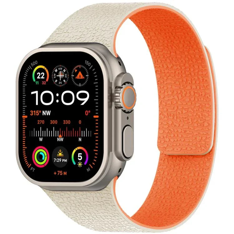 xDfind 荔枝紋磁吸矽膠錶帶，適用於Apple Watch 42 / 44 / 45 / 46 / 49mm，適用於Apple Watch 38 / 40 / 41 / S10 42mm