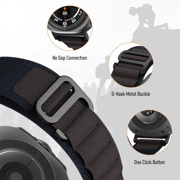 xDfind 黑色扣環尼龍錶帶，適用於 Samsung Galaxy Watch Ultra 47mm / Ultra 2025，Samsung Galaxy Watch8 / 8 Classic