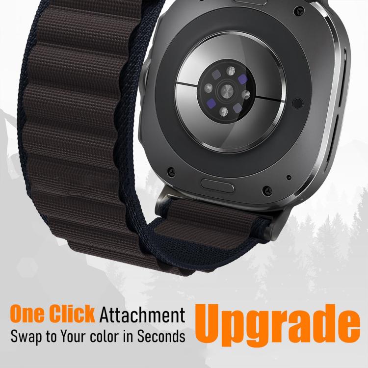 xDfind 黑色扣環尼龍錶帶，適用於 Samsung Galaxy Watch Ultra 47mm / Ultra 2025，Samsung Galaxy Watch8 / 8 Classic
