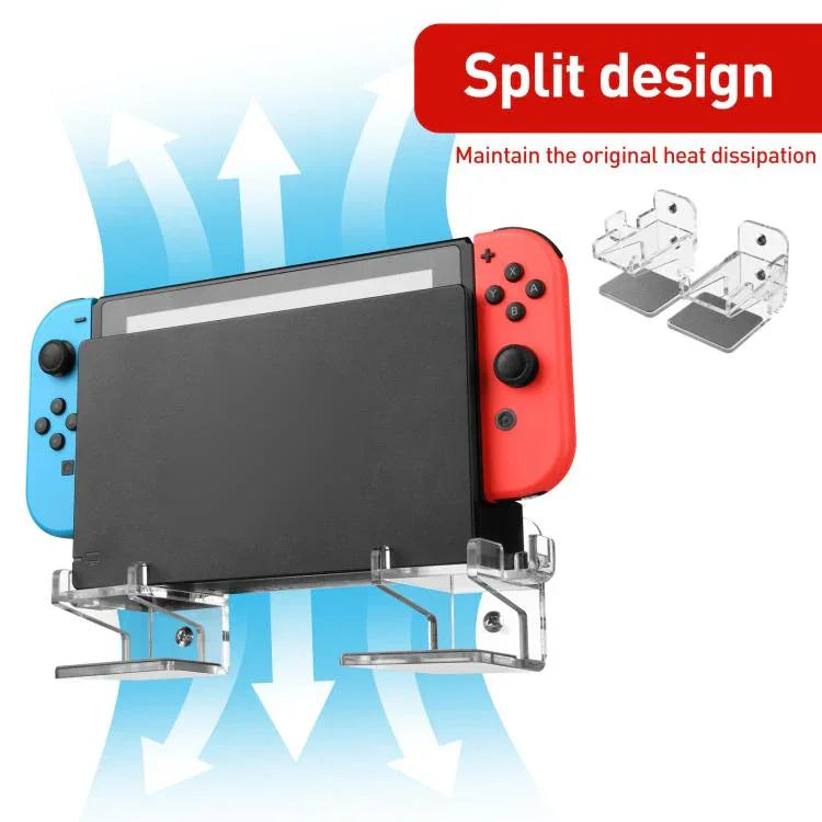 適用於任天堂 Switch 1 / 2 壓克力牆面分隔對稱收納架