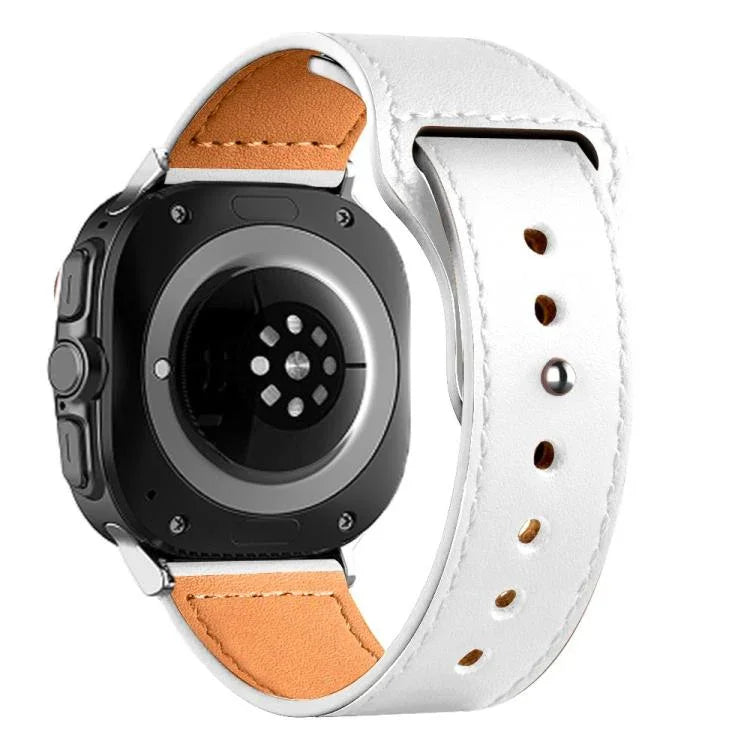 鉚釘反扣皮革錶帶，適用於 Samsung Galaxy Watch Ultra 47mm / Ultra 2025