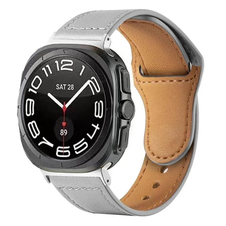 鉚釘反扣皮革錶帶，適用於 Samsung Galaxy Watch Ultra 47mm / Ultra 2025