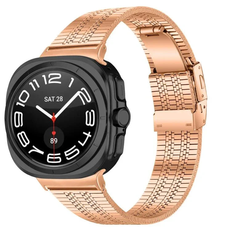龜形扣五珠不鏽鋼錶帶，適用於 Samsung Galaxy Watch Ultra 47mm / Ultra 2025