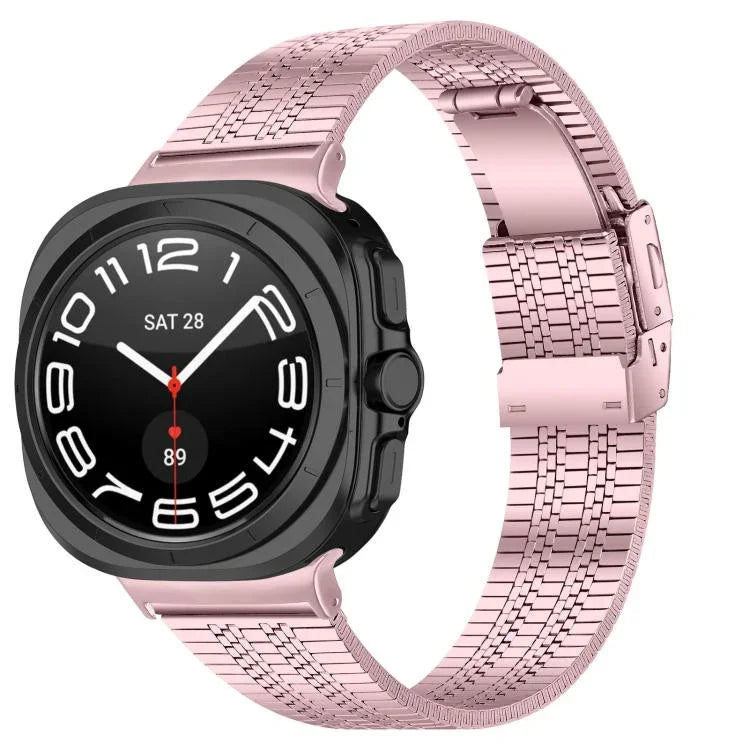 龜形扣五珠不鏽鋼錶帶，適用於 Samsung Galaxy Watch Ultra 47mm / Ultra 2025
