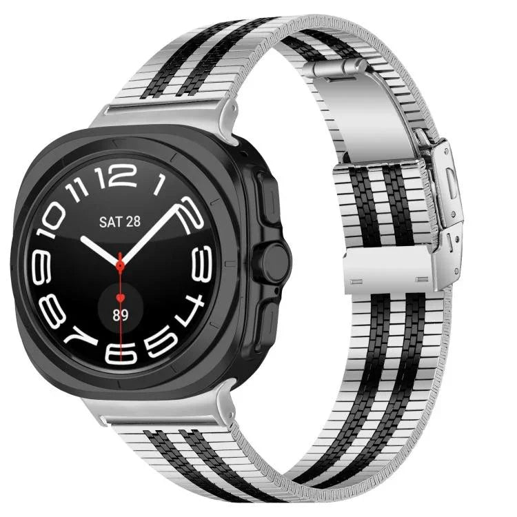 龜形扣五珠不鏽鋼錶帶，適用於 Samsung Galaxy Watch Ultra 47mm / Ultra 2025