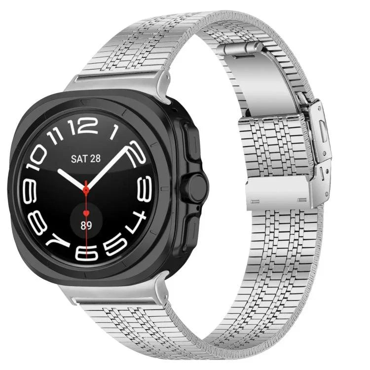 龜形扣五珠不鏽鋼錶帶，適用於 Samsung Galaxy Watch Ultra 47mm / Ultra 2025