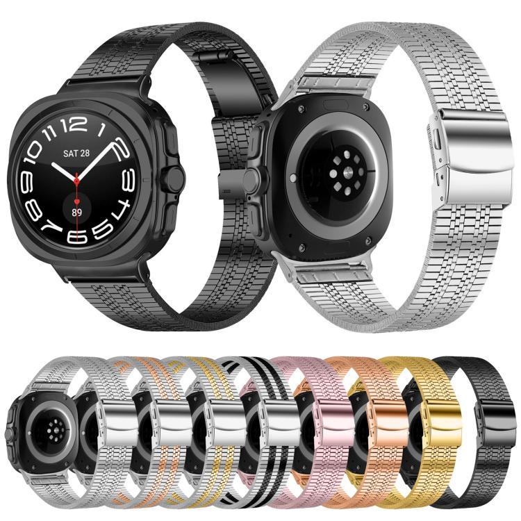 龜形扣五珠不鏽鋼錶帶，適用於 Samsung Galaxy Watch Ultra 47mm / Ultra 2025