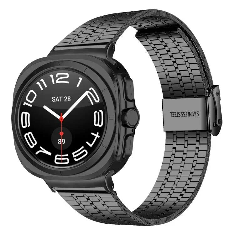 七珠扣環不鏽鋼錶帶，適用於 Samsung Galaxy Watch Ultra 47mm / Ultra 2025