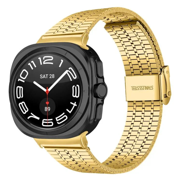 七珠扣環不鏽鋼錶帶，適用於 Samsung Galaxy Watch Ultra 47mm / Ultra 2025