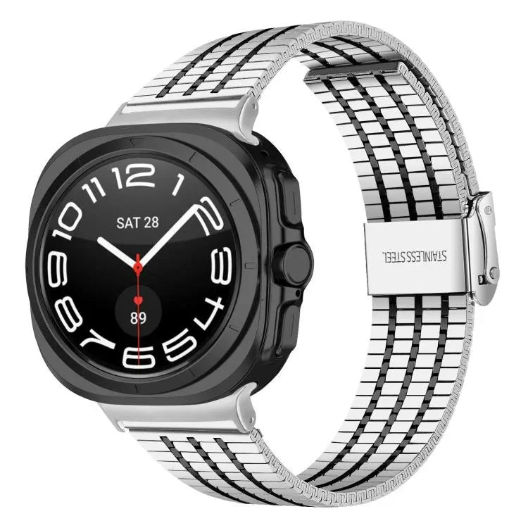 七珠扣環不鏽鋼錶帶，適用於 Samsung Galaxy Watch Ultra 47mm / Ultra 2025