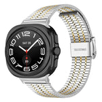七珠扣環不鏽鋼錶帶，適用於 Samsung Galaxy Watch Ultra 47mm / Ultra 2025