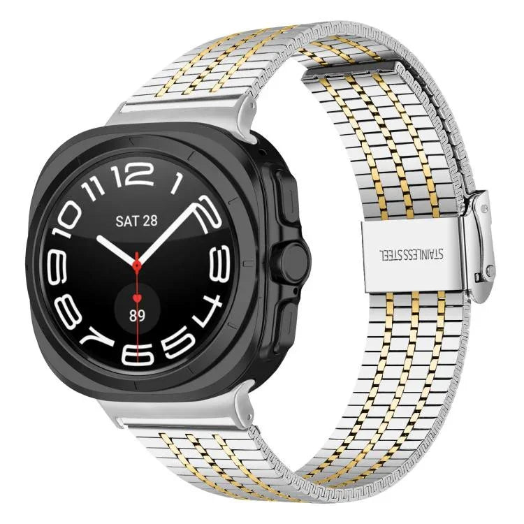 七珠扣環不鏽鋼錶帶，適用於 Samsung Galaxy Watch Ultra 47mm / Ultra 2025