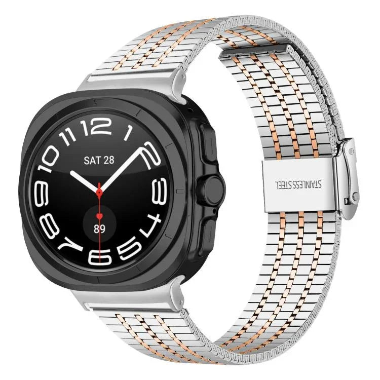 七珠扣環不鏽鋼錶帶，適用於 Samsung Galaxy Watch Ultra 47mm / Ultra 2025