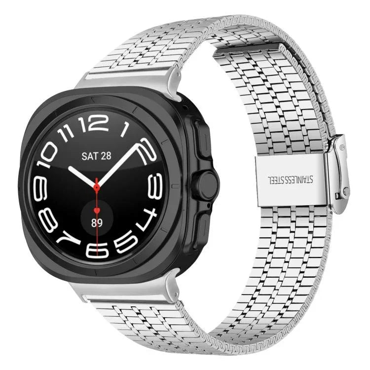 七珠扣環不鏽鋼錶帶，適用於 Samsung Galaxy Watch Ultra 47mm / Ultra 2025