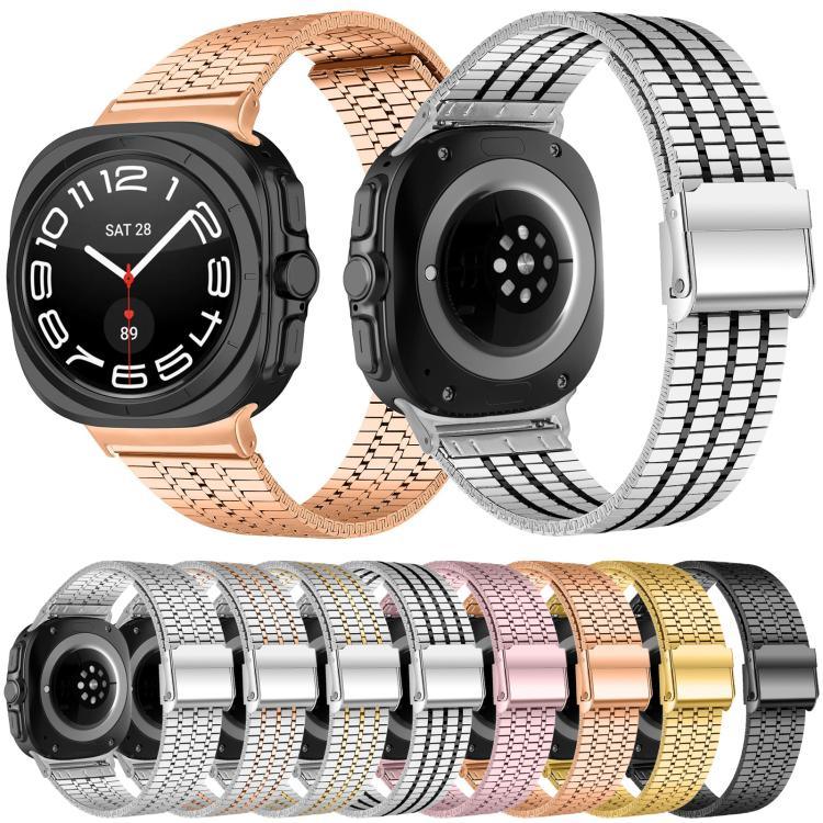 七珠扣環不鏽鋼錶帶，適用於 Samsung Galaxy Watch Ultra 47mm / Ultra 2025