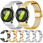 七珠扣不鏽鋼錶帶，適用於 Samsung Galaxy Watch 7 / 6 / 5 / 4