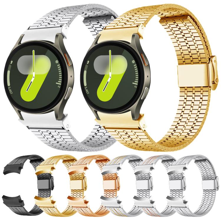 七珠扣不鏽鋼錶帶，適用於 Samsung Galaxy Watch 7 / 6 / 5 / 4