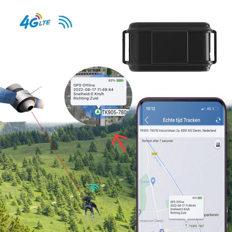 TK919 4G 狗項圈 IP67 防水 GPS 定位器