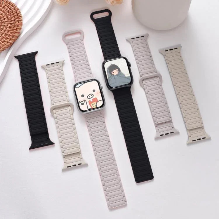 xDfind 磁吸三珠矽膠錶帶，適用於 Apple Watch 42 / 44 / 45 / 46 / 49mm，適用於 Apple Watch 38 / 40 / 41 / S10 42mm