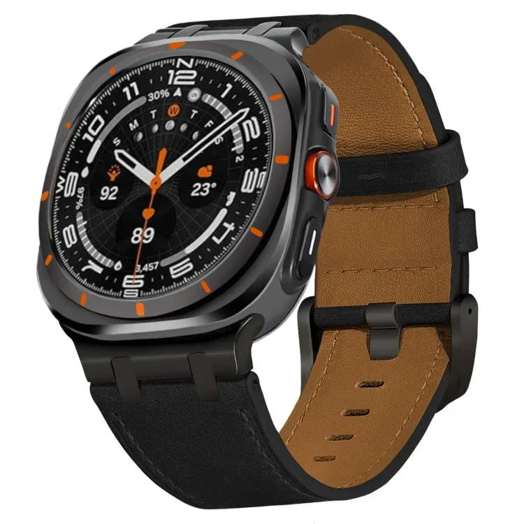 瘋馬皮革錶帶，適用於 Samsung Galaxy Watch8 / Watch8 Classic