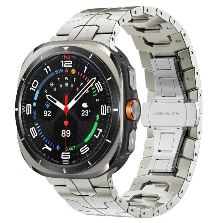 蝴蝶扣鈦合金錶帶，適用於三星Galaxy Watch8 / Watch8 Classic