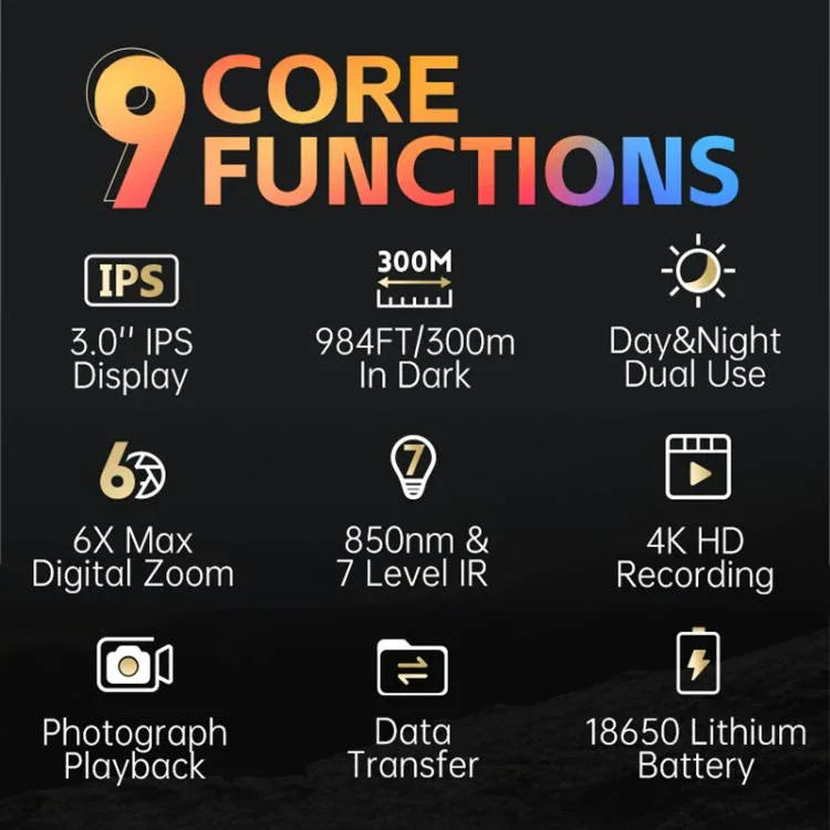 FNIRSI NVS-40 小型便攜戶外 4K 全彩高清紅外線雙筒望遠鏡夜視裝置，NVS-40