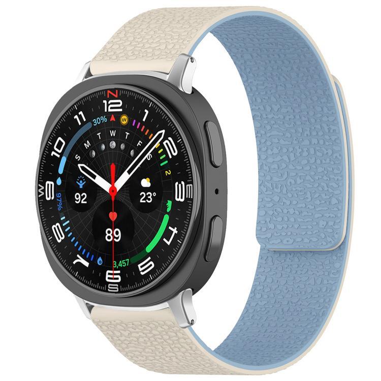 xDfind 荔枝紋磁性矽膠錶帶，適用於 Samsung Galaxy Watch Ultra/Ultra 2025，適用於 Samsung Galaxy Watch8 / 8 Classic，適用於 Samsung Galaxy Watch 7 / 6 / 5 / FE，適用於 Samsung Galaxy Fit3 SM-R390